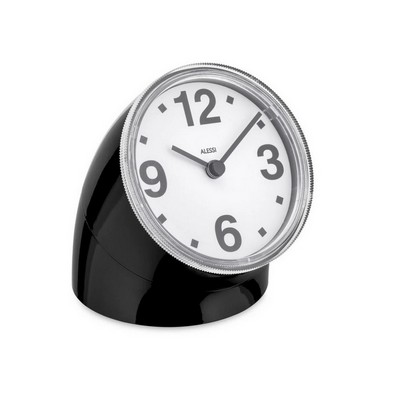 Alessi-cronotime Table Clock en ABS, negro